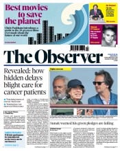 The Observer front page for 30 July 2023