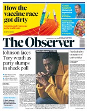 The Observer (UK) Newspaper Front Page for 30 August 2020