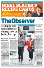 The Observer Newspaper Front Page (UK) for 30 September 2012