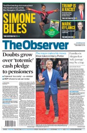 The Observer (UK) Newspaper Front Page for 31 July 2016