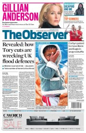 The Observer (UK) Newspaper Front Page for 3 January 2016
