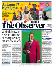 The Observer front page for 3 September 2023