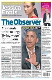 The Observer (UK) Newspaper Front Page for 4 November 2012