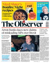The Observer (UK) Newspaper Front Page for 4 November 2018