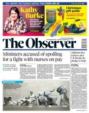The Observer front page for 4 December 2022