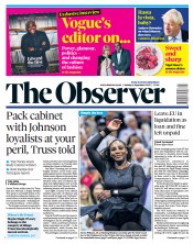 The Observer front page for 4 September 2022