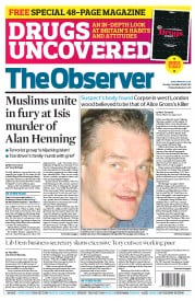 The Observer (UK) Newspaper Front Page for 5 October 2014
