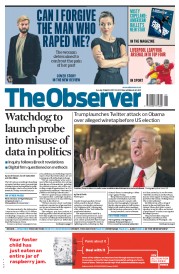 The Observer (UK) Newspaper Front Page for 5 March 2017