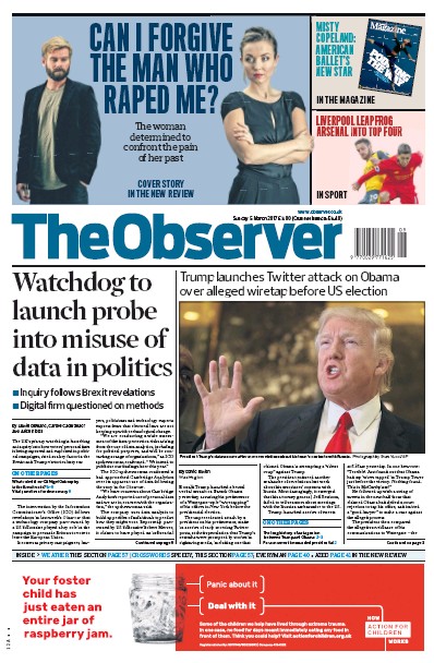 The Observer Newspaper Front Page (UK) for 5 March 2017