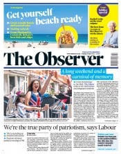 The Observer front page for 5 June 2022