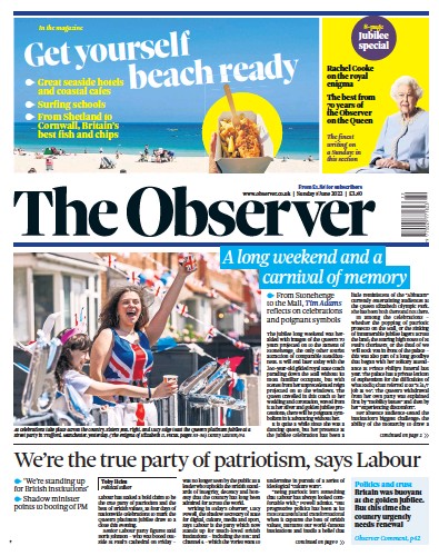 The Observer Newspaper Front Page (UK) for 5 June 2022