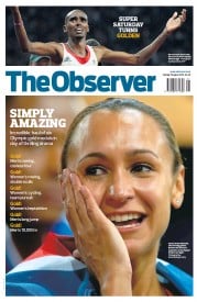 The Observer (UK) Newspaper Front Page for 5 August 2012