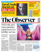 The Observer (UK) Newspaper Front Page for 5 August 2018
