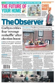 The Observer (UK) Newspaper Front Page for 6 December 2015