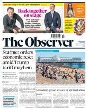 The Observer front page for 6 April 2025