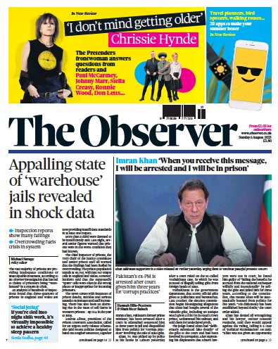 The Observer Newspaper Front Page (UK) for 6 August 2023