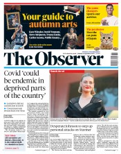 The Observer (UK) Newspaper Front Page for 6 September 2020