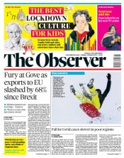 The Observer (UK) Newspaper Front Page for 7 February 2021