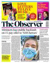 The Observer (UK) Newspaper Front Page for 7 March 2021