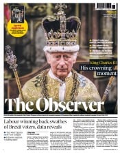 The Observer front page for 7 May 2023