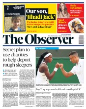 The Observer (UK) Newspaper Front Page for 7 July 2019