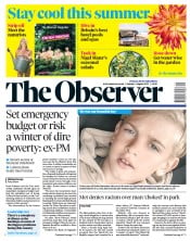 The Observer front page for 7 August 2022