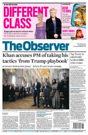 The Observer (UK) Newspaper Front Page for 8 May 2016