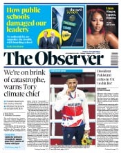 The Observer (UK) Newspaper Front Page for 8 August 2021