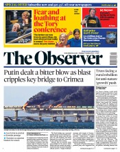 The Observer front page for 9 October 2022