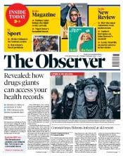 The Observer (UK) Newspaper Front Page for 9 February 2020
