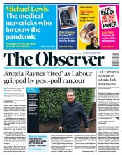 The Observer (UK) Newspaper Front Page for 9 May 2021