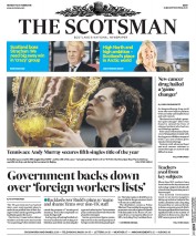 The Scotsman (UK) Newspaper Front Page for 10 October 2016