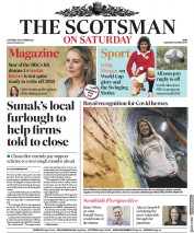 The Scotsman (UK) Newspaper Front Page for 10 October 2020