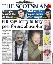 The Scotsman (UK) Newspaper Front Page for 10 November 2012