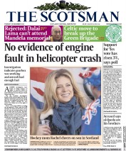 The Scotsman (UK) Newspaper Front Page for 10 December 2013