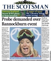 The Scotsman Newspaper Front Page (UK) for 10 February 2014