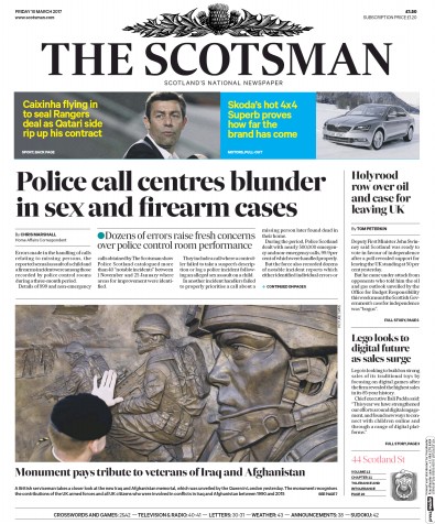 The Scotsman Newspaper Front Page (UK) for 10 March 2017