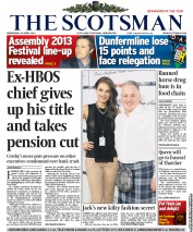 The Scotsman Newspaper Front Page (UK) for 10 April 2013