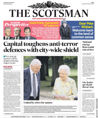 The Scotsman Newspaper Front Page (UK) for 10 April 2018