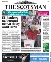 The Scotsman (UK) Newspaper Front Page for 10 April 2019