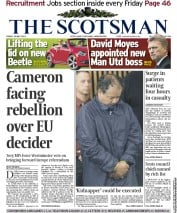 The Scotsman (UK) Newspaper Front Page for 10 May 2013