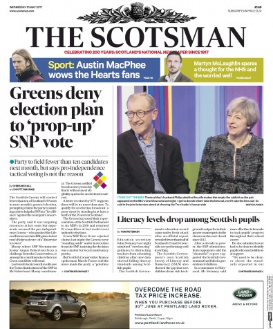The Scotsman Newspaper Front Page (UK) for 10 May 2017