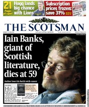 The Scotsman (UK) Newspaper Front Page for 10 June 2013