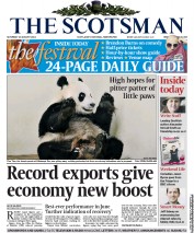 The Scotsman Newspaper Front Page (UK) for 10 August 2013