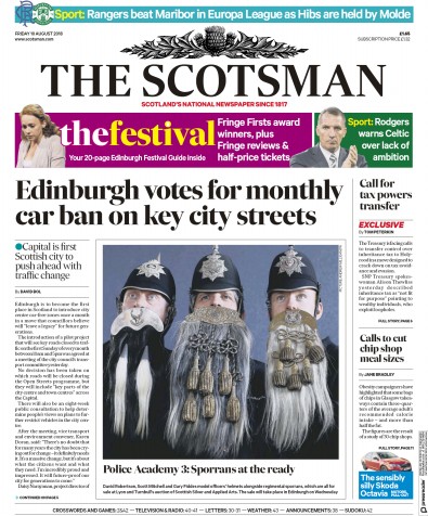 The Scotsman Newspaper Front Page (UK) for 10 August 2018