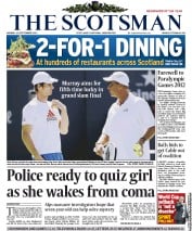 The Scotsman (UK) Newspaper Front Page for 10 September 2012