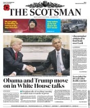 The Scotsman (UK) Newspaper Front Page for 11 November 2016