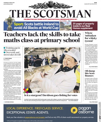The Scotsman Newspaper Front Page (UK) for 11 May 2017