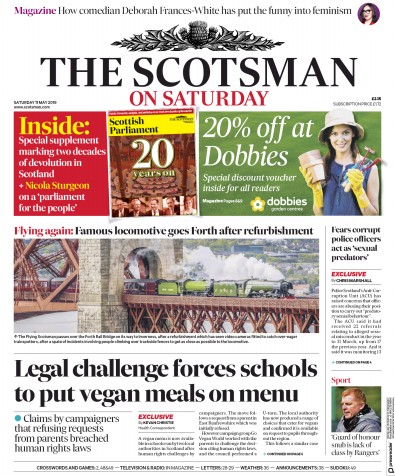 The Scotsman Newspaper Front Page (UK) for 11 May 2019