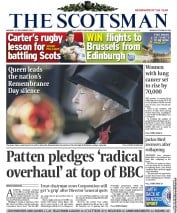 The Scotsman (UK) Newspaper Front Page for 12 November 2012